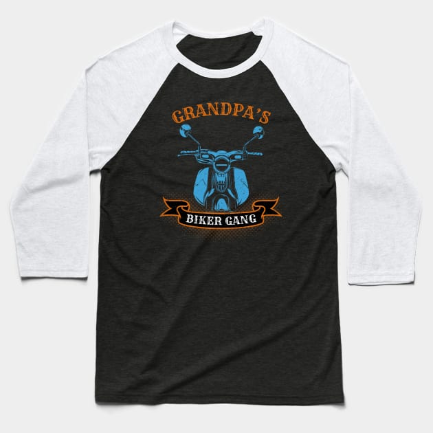 Grandpa's Biker Gang Father's Day Baseball T-Shirt by DwiRetnoArt99